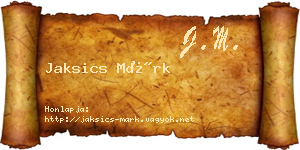 Jaksics Márk névjegykártya