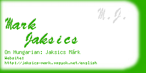 mark jaksics business card