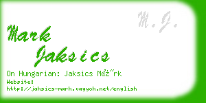 mark jaksics business card